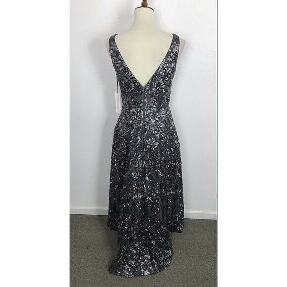 NWT Calvin Klein Floral Sequin Asymmetrical Dress size 6 Prom Wedding Guest - Picture 9 of 12